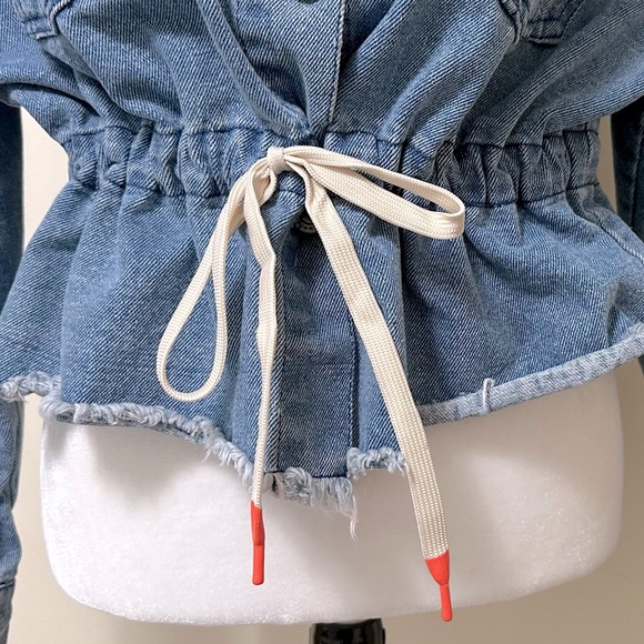By 26 Ashley Vintage Charm NEW Denim Paperbag Drawstring Waist Jacket Top XL - Picture 16 of 16